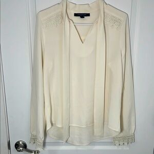 Marc New York Cream Lace Detail Blouse - Size Small